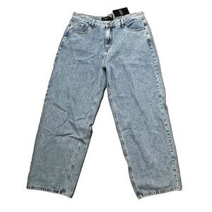 Lioness Talk Is Cheap Baggy Wide Leg Jeans XXL High Waist Light Wash Relaxed NWT